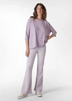 DEHA Pantaloni*Pantalone Svasato In Gabardine Vintage Viola