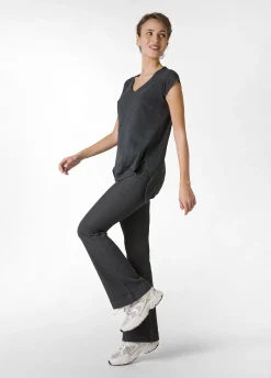 DEHA Pantaloni*Pantalone Svasato In Gabardine Vintage Nero