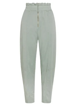 DEHA Pantaloni*Pantalone Vita Alta In Gabardine Vintage Verde