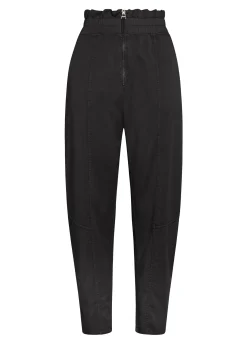 DEHA Pantaloni*Pantalone Vita Alta In Gabardine Vintage Nero