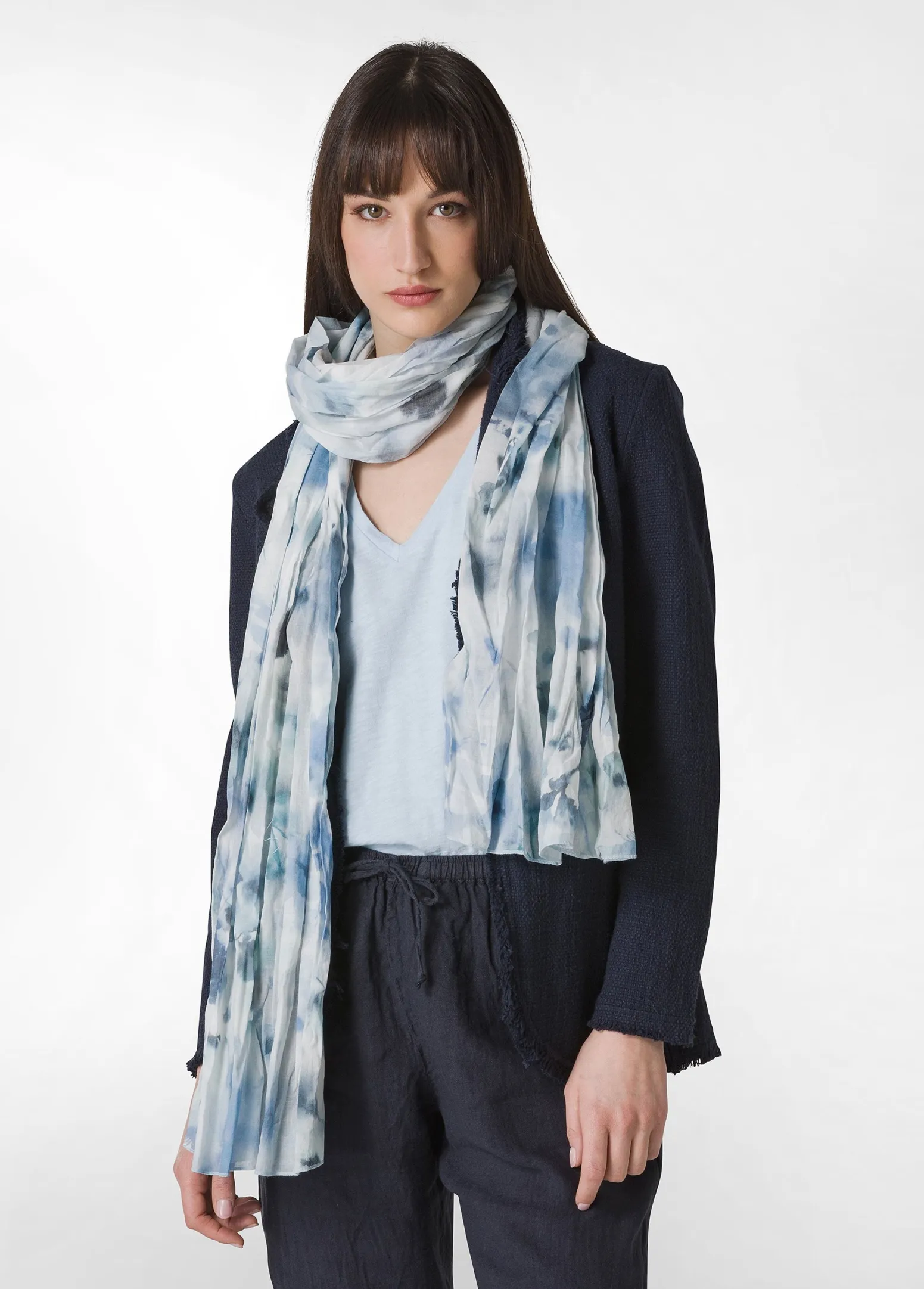 DEHA Accessori*Pashmina In Mussola Stampata Blu