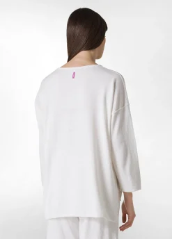 DEHA Felpe & Maglieria*Pullover Ampio In Lino Bianco