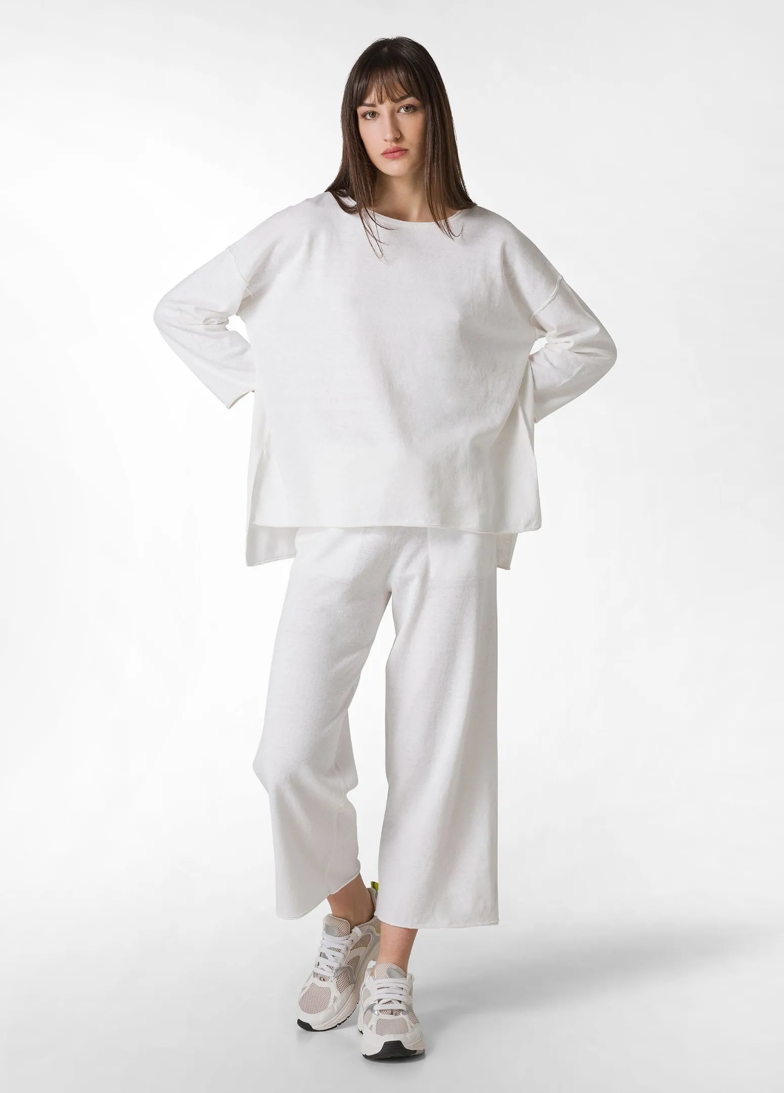 DEHA Felpe & Maglieria*Pullover Ampio In Lino Bianco