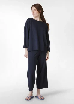 DEHA Felpe & Maglieria*Pullover Ampio In Lino Blu