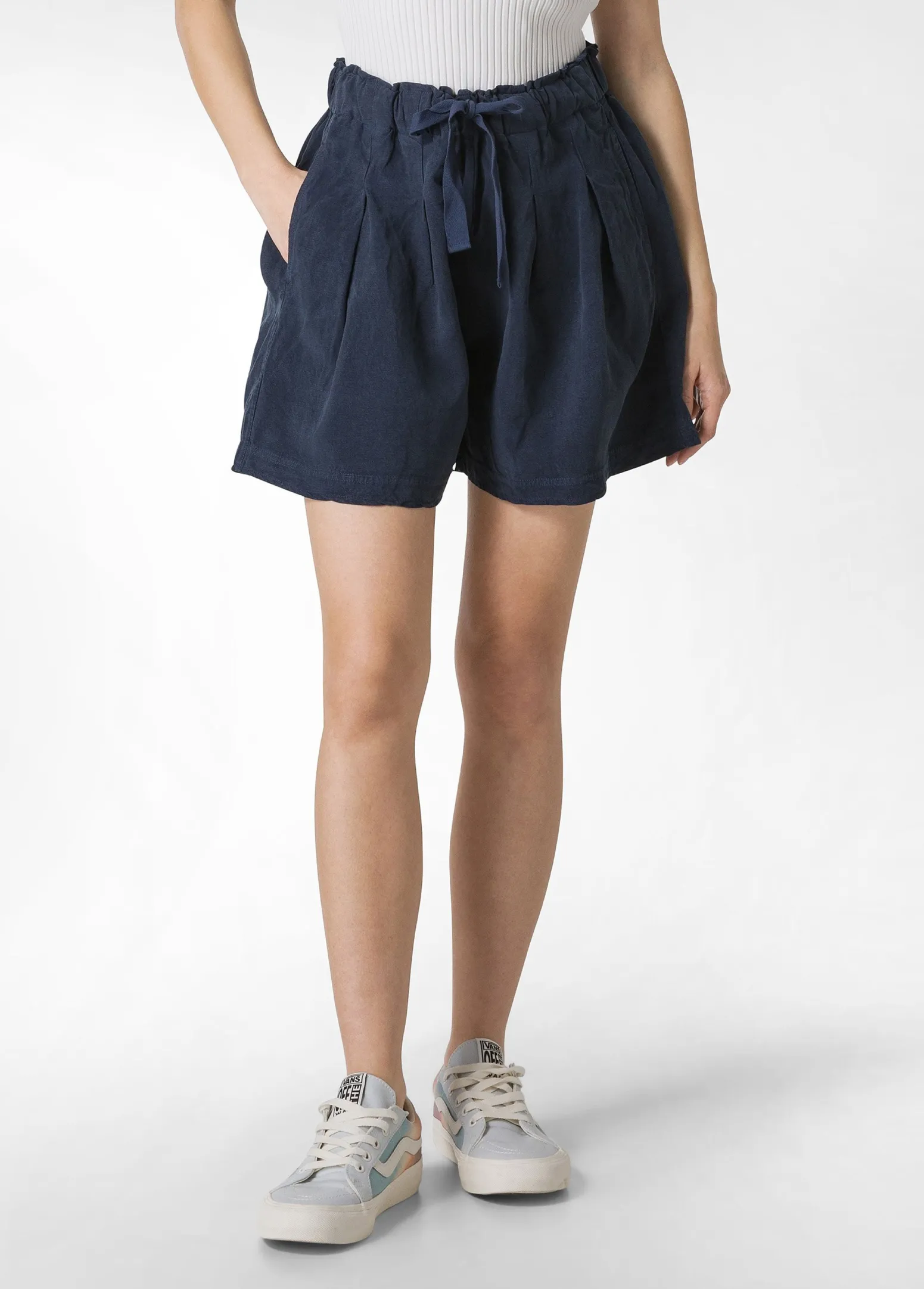 DEHA Bermuda*Shorts In Misto Lino E Lyocell Blu