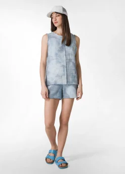 DEHA Bermuda*Shorts In Tweed Effetto Batik Blu