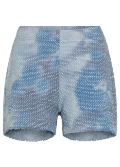 DEHA Bermuda*Shorts In Tweed Effetto Batik Blu