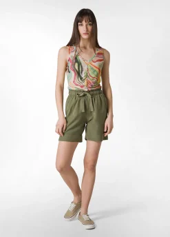 DEHA Top & T-Shirts*Top Arricciato Stampato Verde