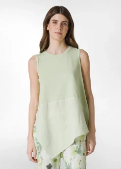 DEHA Top & T-Shirts*Top Asimmetrico Con Inserti In Lino Verde