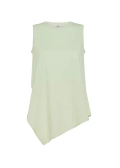 DEHA Top & T-Shirts*Top Asimmetrico Con Inserti In Lino Verde