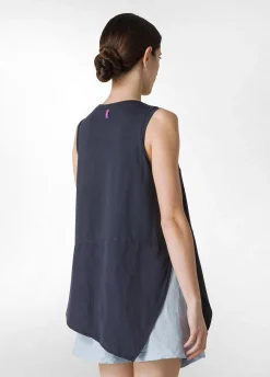 DEHA Top & T-Shirts*Top Asimmetrico Con Inserti In Lino Blu