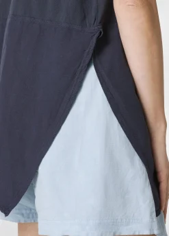 DEHA Top & T-Shirts*Top Asimmetrico Con Inserti In Lino Blu