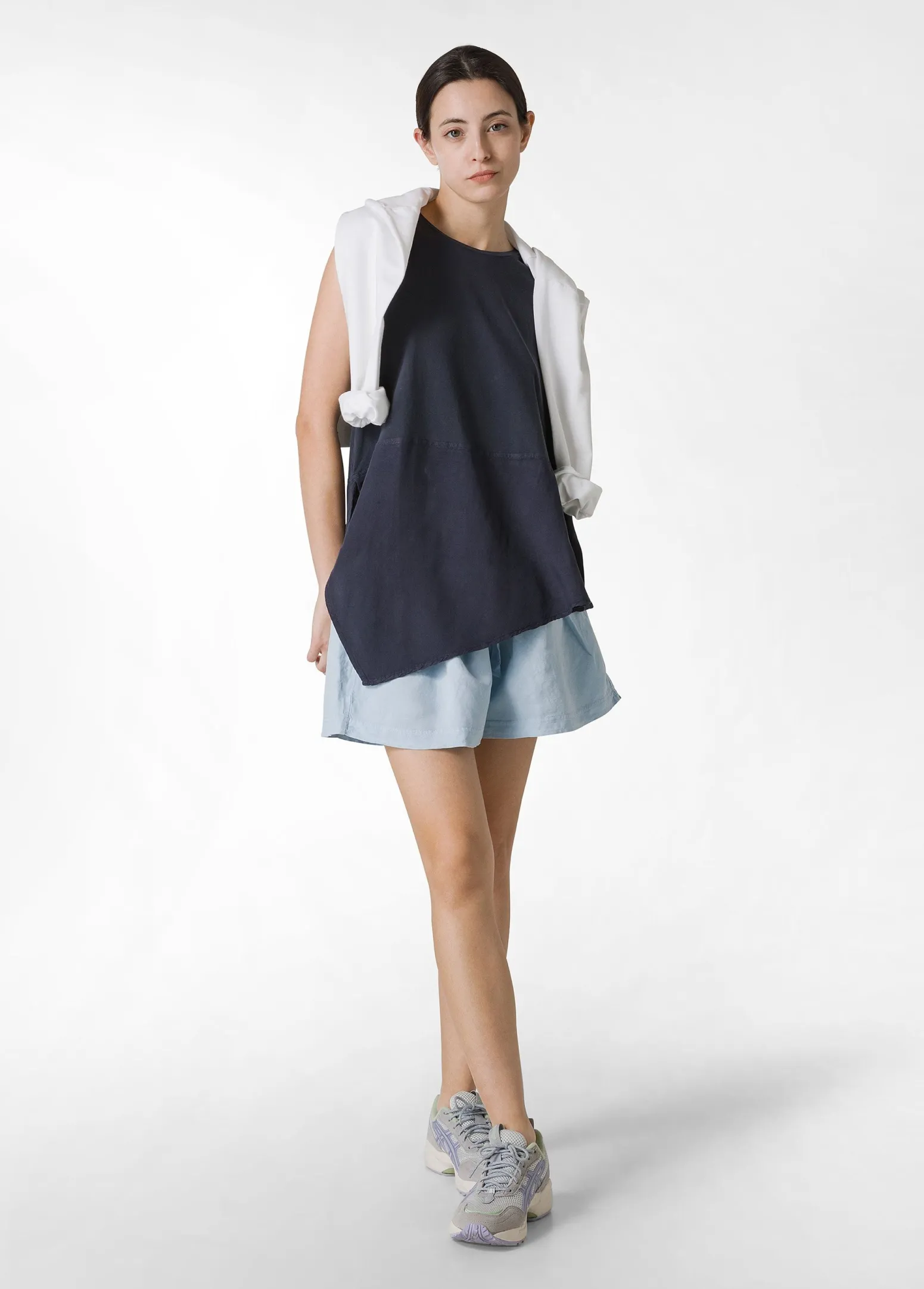 DEHA Top & T-Shirts*Top Asimmetrico Con Inserti In Lino Blu