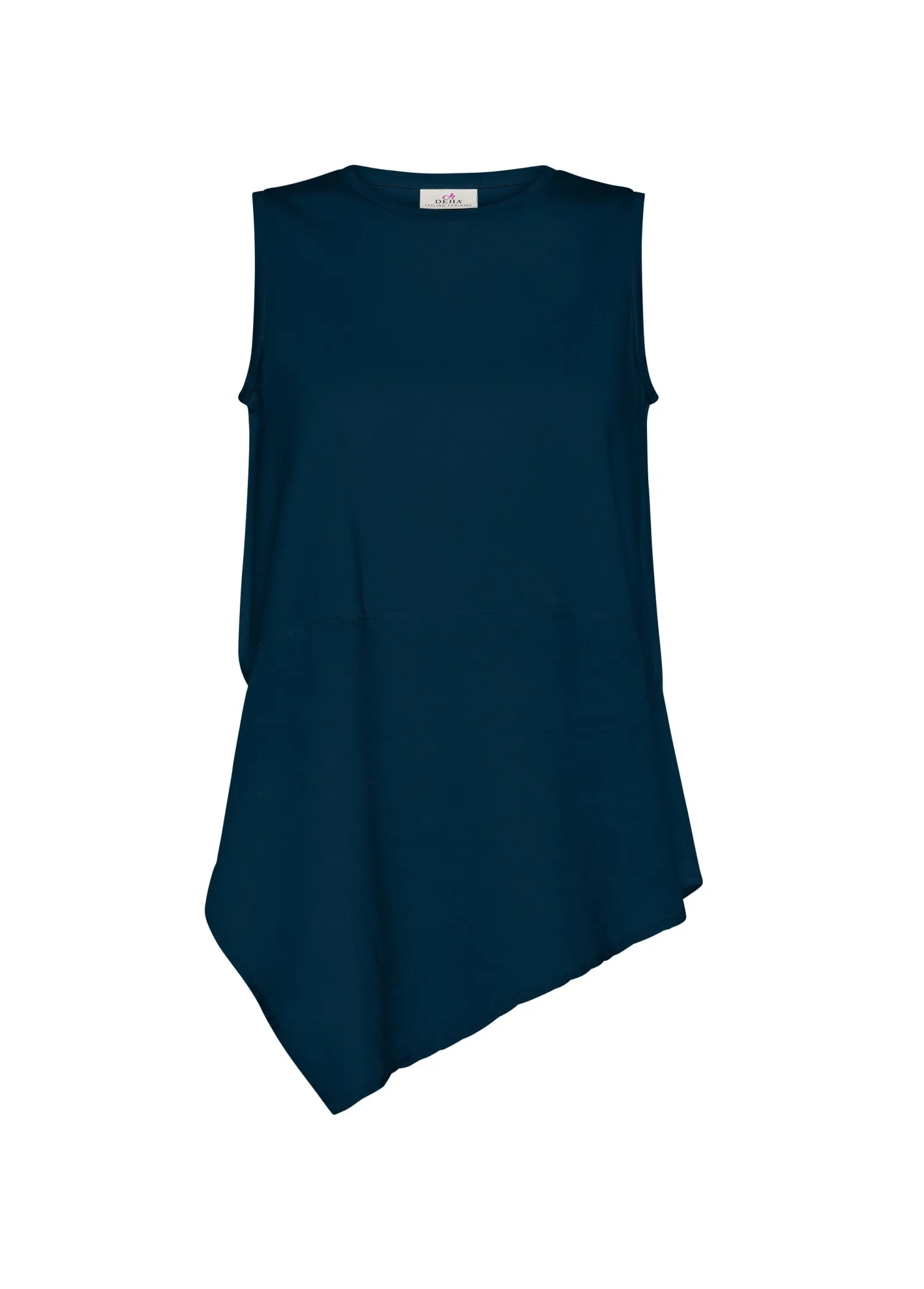 DEHA Top & T-Shirts*Top Asimmetrico Con Inserti In Lino Blu