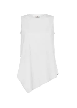 DEHA Top & T-Shirts*Top Asimmetrico Con Inserti In Lino Bianco