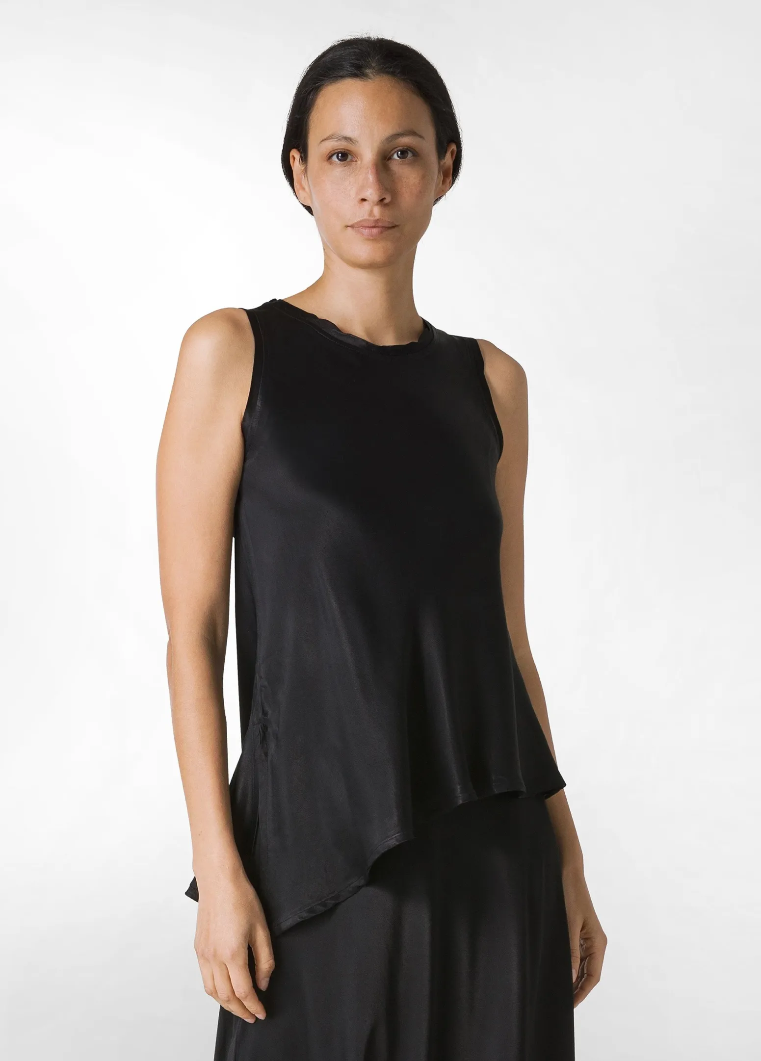DEHA Top & T-Shirts*Top Asimmetrico In Raso Nero