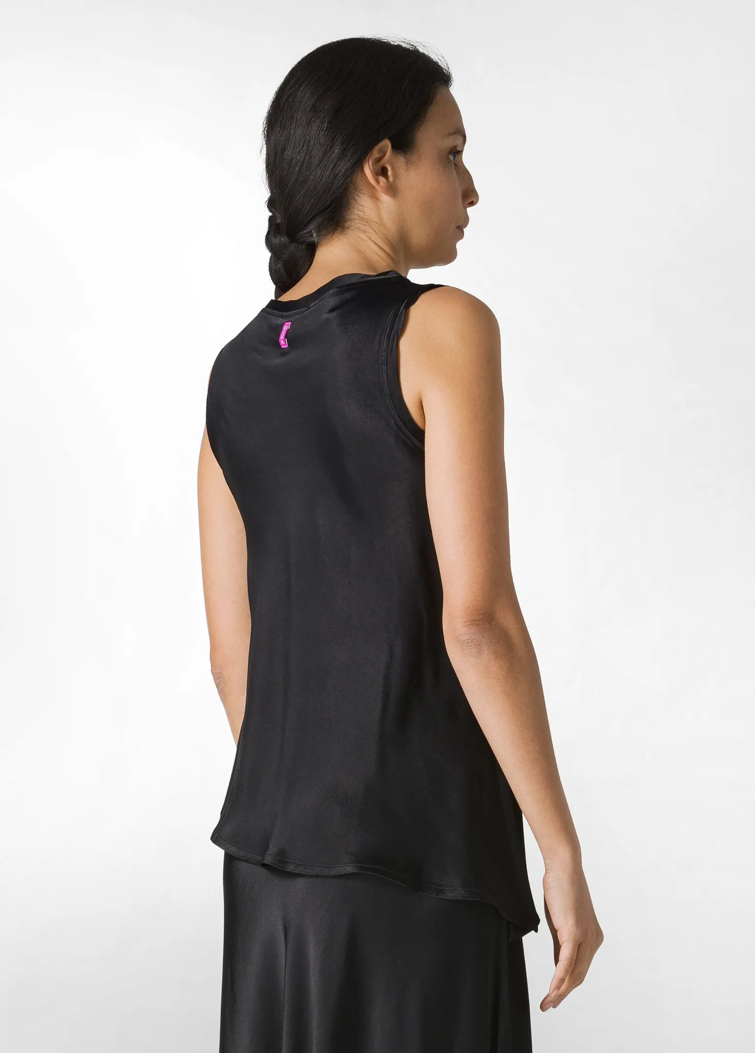 DEHA Top & T-Shirts*Top Asimmetrico In Raso Nero