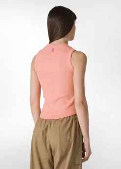 DEHA Top & T-Shirts*Top In Costina Effetto Vintage Arancio
