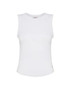 DEHA Top & T-Shirts*Top In Costina Effetto Vintage Bianco