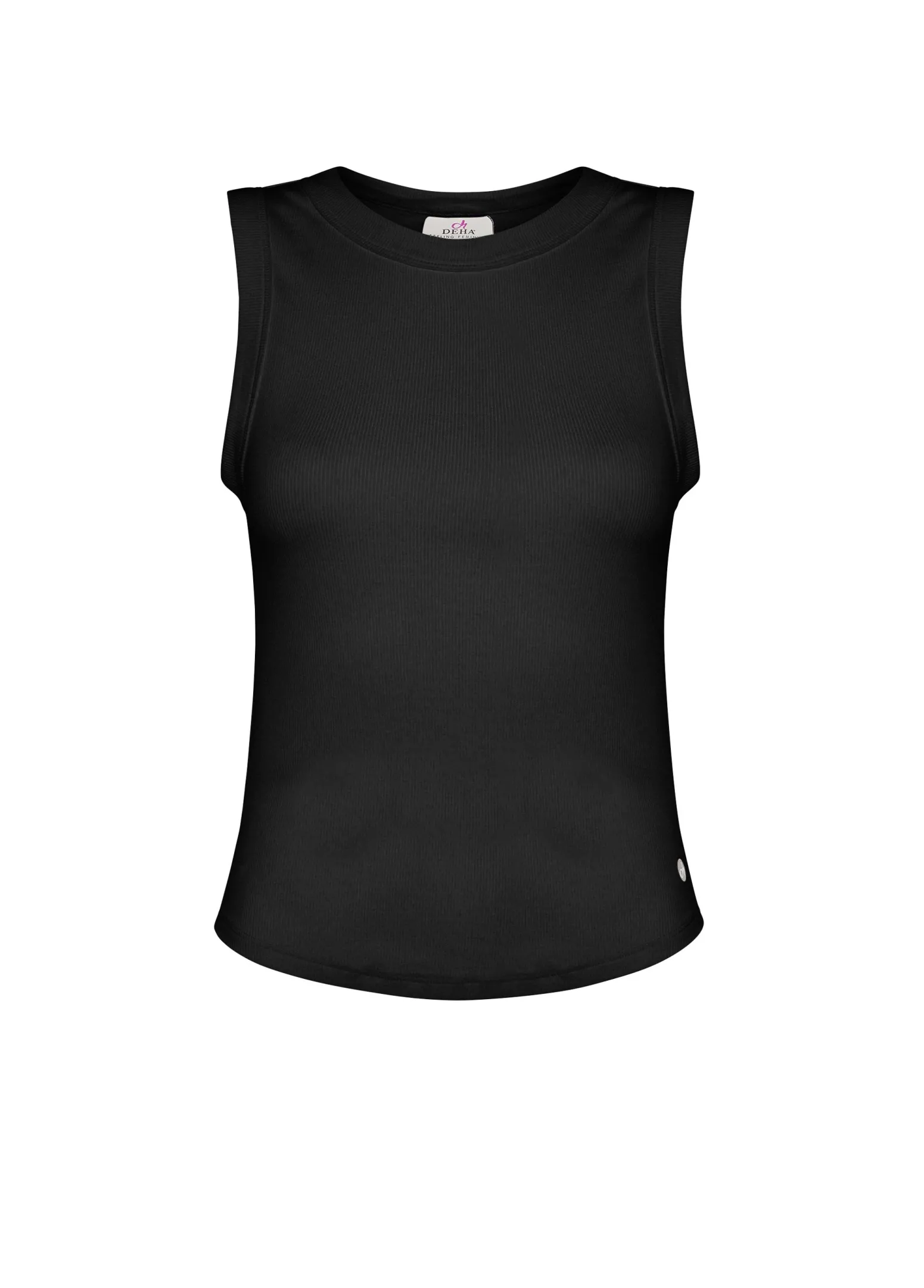 DEHA Top & T-Shirts*Top In Costina Effetto Vintage Nero