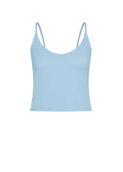 DEHA Top & T-Shirts*Top In Maglia Misto Lino Con Spalline Blu