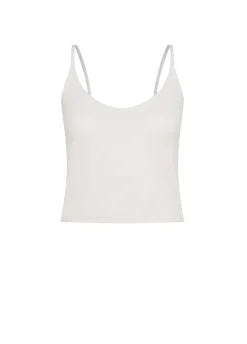DEHA Top & T-Shirts*Top In Maglia Misto Lino Con Spalline Bianco