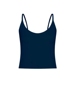 DEHA Top & T-Shirts*Top In Maglia Misto Lino Con Spalline Blu