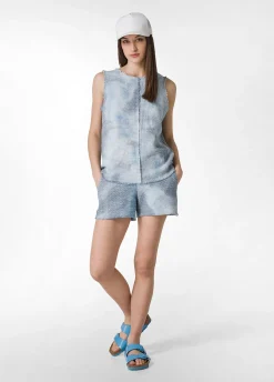 DEHA Top & T-Shirts*Top In Tweed Effetto Batik Blu
