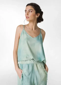 DEHA Top & T-Shirts*Top In Twill Effetto Batik Verde
