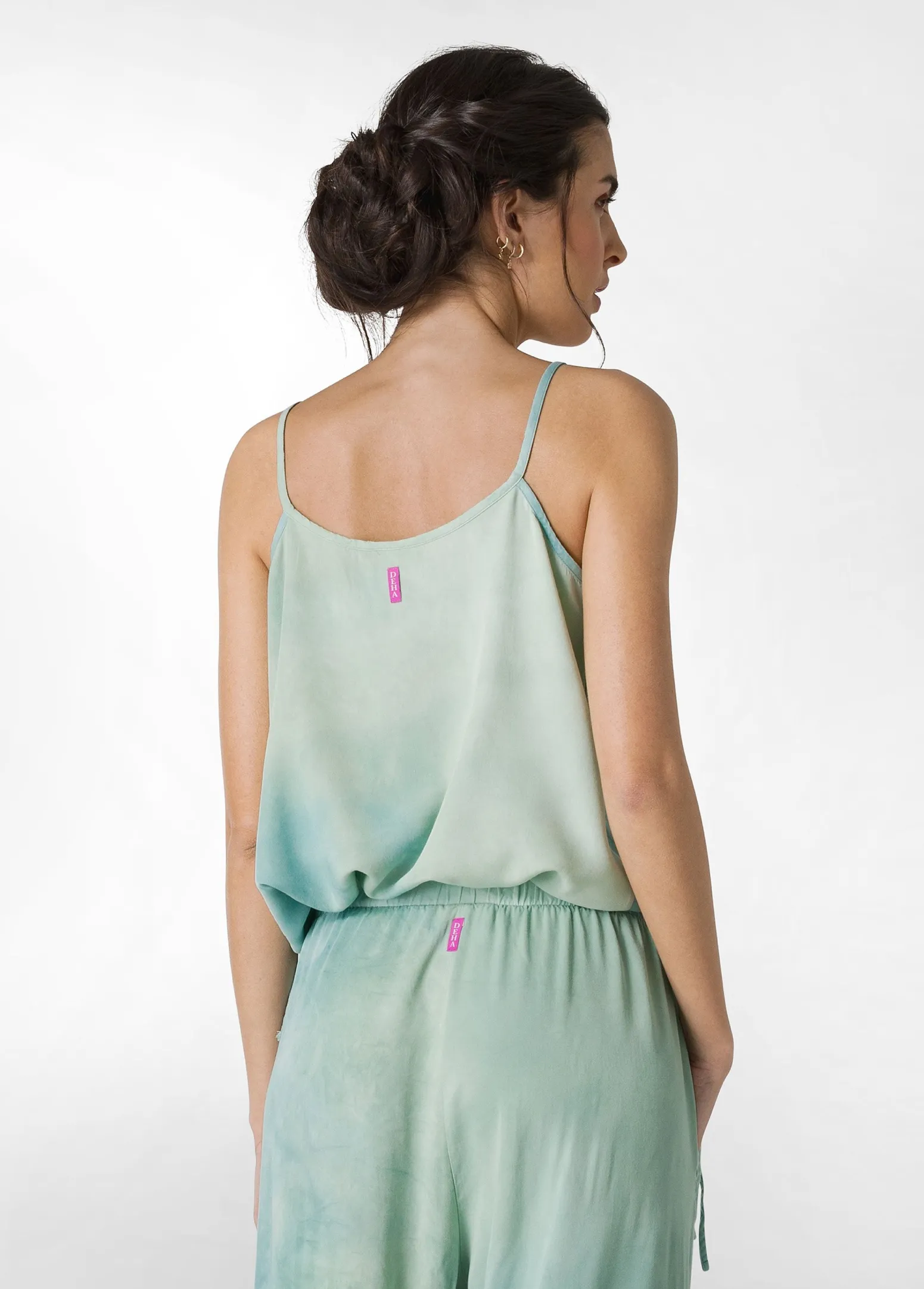 DEHA Top & T-Shirts*Top In Twill Effetto Batik Verde