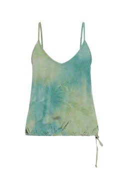 DEHA Top & T-Shirts*Top In Twill Effetto Batik Verde