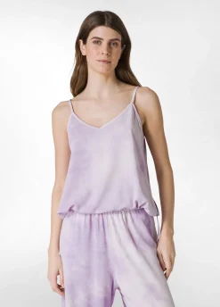 DEHA Top & T-Shirts*Top In Twill Effetto Batik Viola