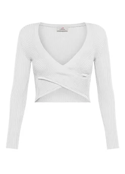 DEHA Felpe & Maglieria*Top Incrociato In Maglia Di Rayon Bianco