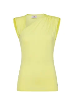 DEHA Top & T-Shirts*Top Scollo Asimmetrico In Microfibra Giallo