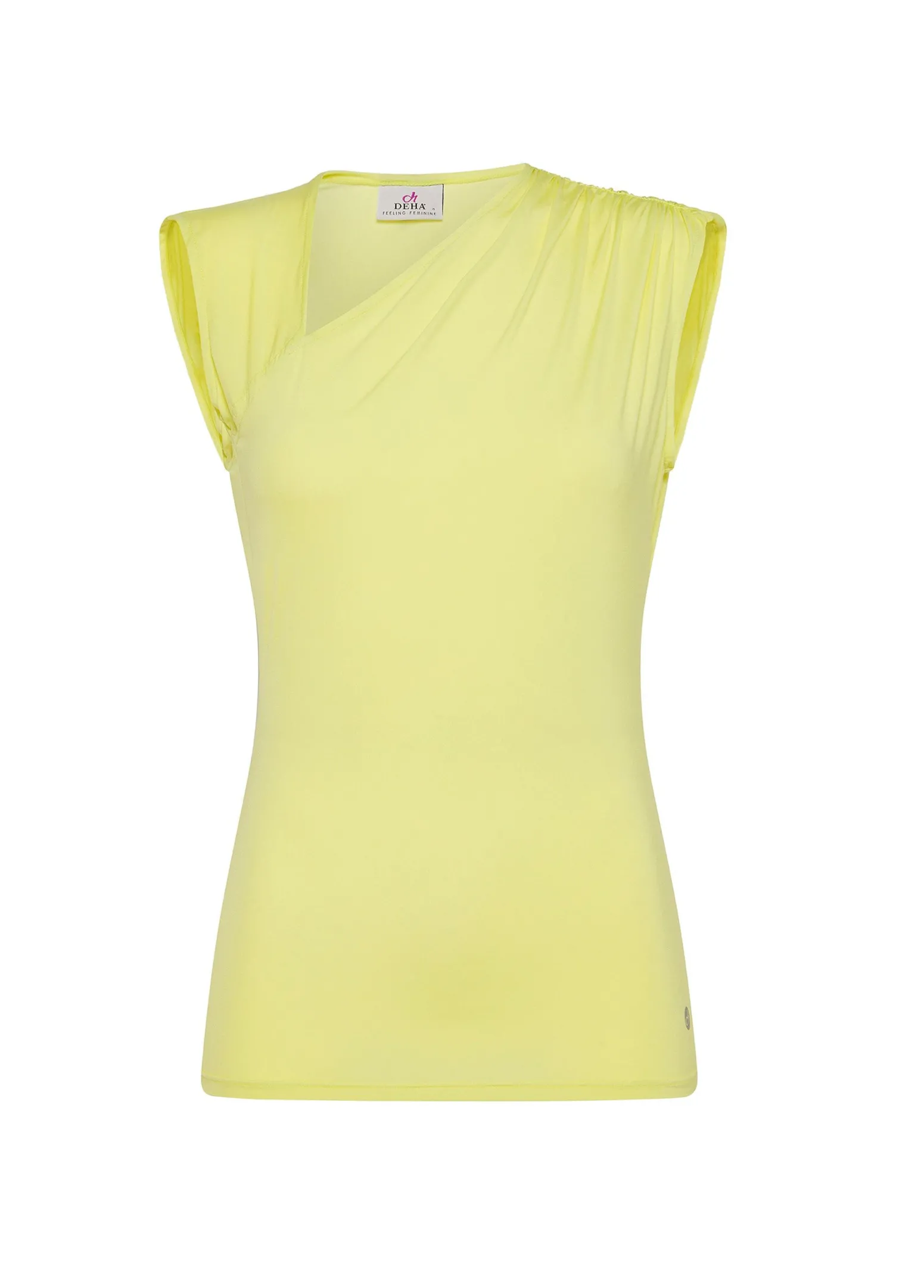 DEHA Top & T-Shirts*Top Scollo Asimmetrico In Microfibra Giallo