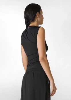 DEHA Top & T-Shirts*Top Scollo Asimmetrico In Microfibra Nero