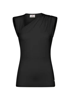 DEHA Top & T-Shirts*Top Scollo Asimmetrico In Microfibra Nero