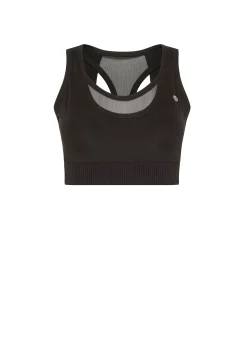 DEHA Canotte E Reggiseni Sportivi*Top Sportivo Con Inserto In Tulle Nero
