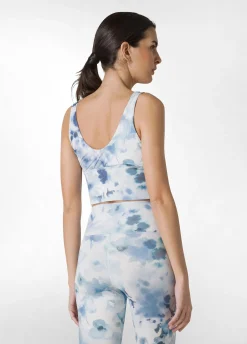 DEHA Canotte E Reggiseni Sportivi*Top Yoga In Microfibra Riciclata Stampata Blu