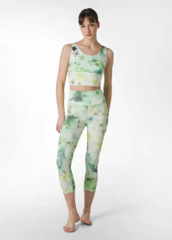 DEHA Canotte E Reggiseni Sportivi*Top Yoga In Microfibra Riciclata Stampata Verde