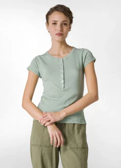 DEHA Top & T-Shirts*T-Shirt A Costine Con Bottoni Verde