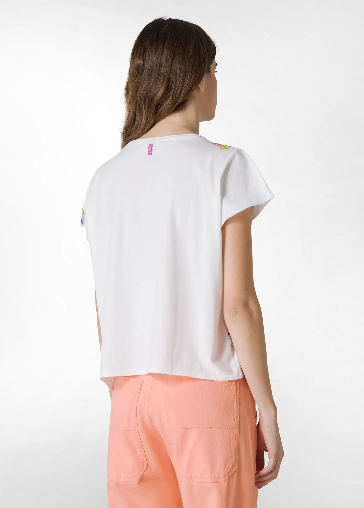 DEHA Top & T-Shirts*T-Shirt Ampia Con Scritte Bianco