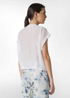 DEHA Top & T-Shirts*T-Shirt Ampia Misto Seta Bianco