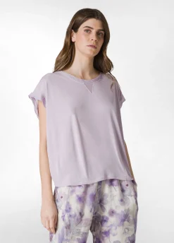 DEHA Top & T-Shirts*T-Shirt Ampia Misto Seta Viola