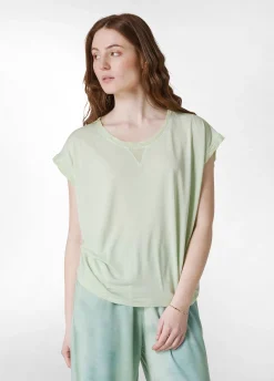 DEHA Top & T-Shirts*T-Shirt Ampia Misto Seta Verde