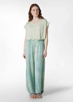 DEHA Top & T-Shirts*T-Shirt Ampia Misto Seta Verde