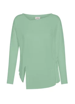 DEHA Camicie & Bluse*T-Shirt Asimmetrica In Jersey E Lino Verde