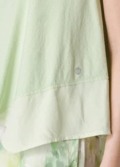 DEHA Top & T-Shirts*T-Shirt Assimetrica Con Inserti In Lino Verde