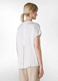 DEHA Top & T-Shirts*T-Shirt Con Inserti In Raso Bianco