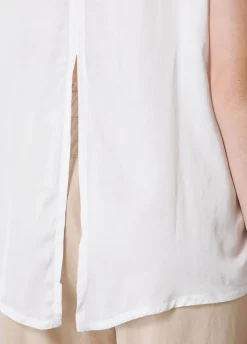 DEHA Top & T-Shirts*T-Shirt Con Inserti In Raso Bianco